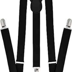 Y-Back Suspenders with Metal Clips, Adjustable Black Elastic, 3-Clip Design-image-40