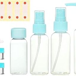 FunBlast Travel Bottles Set Travel Bottles & Containers, Toiletry Bag, Refillable Small Mini Empty Plastic Pump, spray, squeeze Bottles for Travel Toiletries with Storage Bag (SeaGreen)-image-76