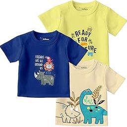 100% Organic Soft Cotton Half Sleeve T-Shirt Multicolor Printed for Baby Boys-image-48
