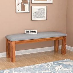 Nisha Furniture Sheesham Wood Bench for Living Room, Wooden Dining 2 Seater Bench for Home in Natural Teak Finish-image-65