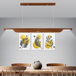KASTENGLOW Handmade Wooden Linear Hanging Pendant Ceiling Light | 40 W Cool White LED | Luxurious Home Decor | Bedroom, Living Room, Dining Room, Kitchen, Hallway-picture-17