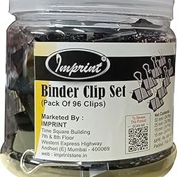 IMPRINT Metal Binder Clips Black Paper Clip 32 25 19 15 MM Binder Clips 24 of Each Size, Total 96 PC's Stationery Binding Supplies for Loose Papers, Files, DIY, Office and School Use-picture-27