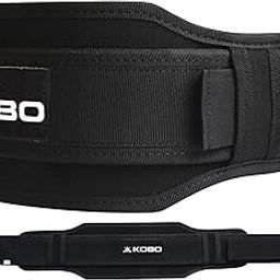 Kobo Multipurpose Gym Belt For Weight Lifting Fitness, Neoprene Padded, 6” Wide Back Support, Adjustable Hook & Loop Closure Powerlifting Deadlift Squat Workout Strength Training, Men Women-18