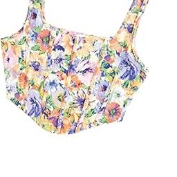The Prime Store Women's Floral Corset Tank Top, Printed, Sleeveless Crop Top-image-85