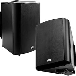 OSD 8" Outdoor Patio Speaker Pair, Weatherproof IP54 Rated Aluminum Grilles, Black AP840-image-1