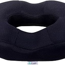 SOFT REST Premium Donut Seat/Cushion for Piles with 100% Memory Foam, Anti-Skid Memory Foam Solid Chair Pad Pack of 1 (Black)-image-97
