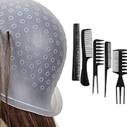 Hair Colouring/Hair Dye/Hair Highlighting Cap with 10 Pcs Professional Salon Hair Comb Set-41