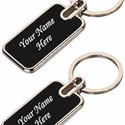 Personalized Premium Metal Key Chain With Name Engraved, Black Finish (Pack Of 2)-22