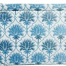 Ekatra Cotton Travel Organizer Pouch | 9x7 Inches with Zipper & 2 Pockets | Multipurpose Makeup & Toiletry Bag | Handcrafted by Women Artisans | Lotus Print-picture-16