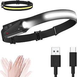 LED Headlamp USB Rechargeable Headlamp Dual Light Motion Sensor Light Headlight 500 Lumens, 5 Light Modes, Motion Sensor, Waterproof LED Headlight Flashlight for Running, Camping.-28
