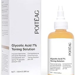 Poiteag Glycolic Acid 7% Tonner 100ML | Toner Glycolic Acid 7% Toning Resurfacing Solution | Toning Solution Facial Exfoliation,Toner for women or Men (Pack of 1)-image-99