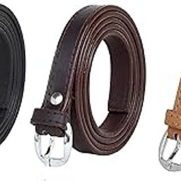 Women's Artificial Leather 0.5 Inches Slim Belt_(V-0.5_Black_Brown & Tan) (Pack of 3)-image-8