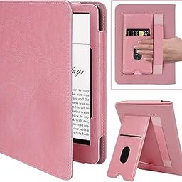 COO Case for 6.8" Kindle Paperwhite (11th Generation - 2021) and Signature Edition, Premium PU Leather 6.8" Kindle Paperwhite Case with Auto Wake/Sleep, Hand Strap, Card Slot and Foldable Stand, Pink-picture-18