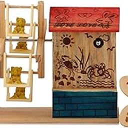 Shrey Shiv Collections Musical Wooden Jhula with Pend Stand Pack of 1 Decorative Showpiece - 10 cm (Wood, Multicolor)-image-9
