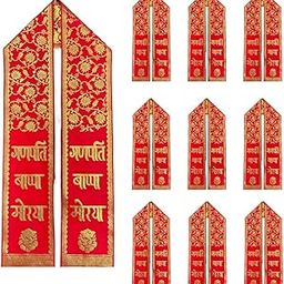SATYAM KRAFT 50 Pcs Ganpati Bappa Printed Handcrafted Khesh/Scarf/Dupatta/Patka for Men & Women | Ganesh Chaturthi Decoration, Lord aagman, Welcoming, Pooja Accessories (72 Inch)-image-76