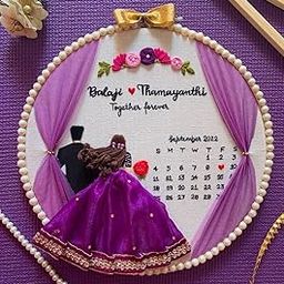 Stitch Your Type- Customized North Indian Wedding Hoop for Couples with Curtain | Wedding, Anniversary Gift (10 Inches)-picture-26