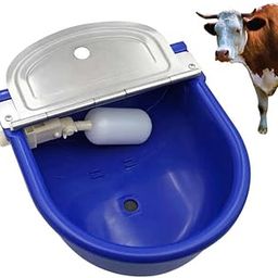 Bethlehem 4L Capacity Automatic Waterer Bowl Large Horse Waterer with Float Valve Automatic Water Feeder Dispenser Bowl for Sheep Dog Horse Cow Plastic (Dark Blue)-3