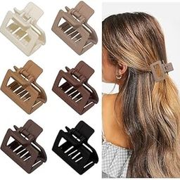 PROXN Medium Claw Hair Clips For Women Girls, 2" Matte Rectangle Small Hair Claw Clips For Thin/Medium Thick Hair, Cute Hair Jaw Clips Nonslip Clips (Warm Color),Multi-image-83