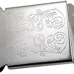 MAXBELL Mandolin Tailpiece Bridge Engraved Flower Pattern Instrument Parts - Silver-picture-10