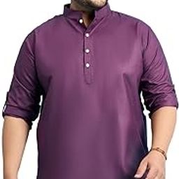 Plus Size Men's Regular Fit Solid Short Kurta-image-28