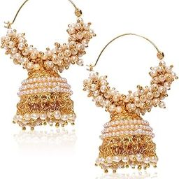 Fashion Jewellery Gold Plated Pearl Jhumka/Jhumki Earings for Women Traditional Earrings for Girls-37