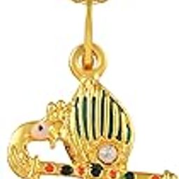 Brass Gold Plated Cubic Zirconia Lord Krishana Kanha Bansuri Peacock Rudraksh Bead Chain Pendant Locket-picture-17