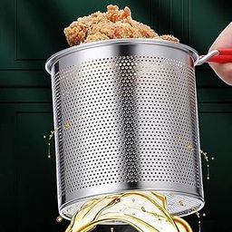 1200ml Stainless steel Small Deep Frying Pot with Basket,ideal for Frying French Fries, Chicken Wings, Shrimp, Fish, Boiling Butter, and Pasta (1 Piece).-picture-10