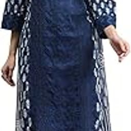 Women Blue Cotton Hand Embroidered Unstitched Suit Set FREE SIZE-image-15