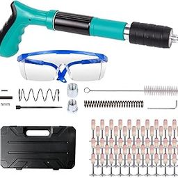 Revin Enterprise Nail Gun Machine with 50pcs Nails, 3 Speed Adjustable Manual Steel Nail Gun, Wall Fastening Power Tool Machine, Wall Anchor Wire Slotting Device Household Decoration.-image-63