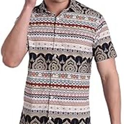 Slim Fit Cotton Casual Printed Shirt for Men-image-13