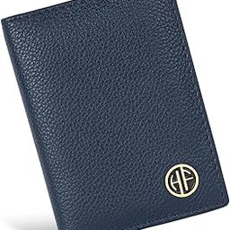 Genuine Leather Card Holder Wallet for Man & Women, RFID Protected ATM/Credit Card Holder Wallet for Men with 6 Slots, Gift for Men, Father, Husband, Boyfriend - Blue-96
