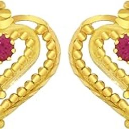 22KT Yellow Gold Stud Earrings for Girls-image-65