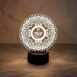 Gift Me Bazar 3D Illusion Shree Radha Night Lamp with Warm White Light & On/Off Touch Button | USB Powered | Home & Office Decor Light | Blessing Gift | Birthday Gift for Loveable Person-image-36