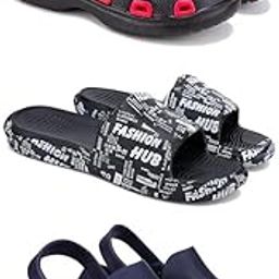 Lightweight Classic Clogs || Sandals with Slider Adjustable Back Strap for Men-Combo-COMBO(3)-3017-3103-3136-10 -P2-37