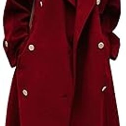 Women's Winter Double Breasted Midi Long Wool Pea Coat Notch Lapel Winter Trench Coat-image-24
