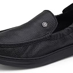 Classic Genuine Leather Formal Shoes for Men with Memory Foam Cushion| Ultra Lightweight & Comfortable|Stylish & Flexible|Parties,Occasions,Office,Wedding,Casual|Black Slip On D-805-image-49
