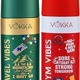 Vokka Vibes Deodorant Body Spray Combo Pack 300ml - 150ml x 2 | Gym & Travel Vibes | Unisex Long Lasting Deo | Strong & Fresh Fragrance for Gym & Travel | Daily Use Perfume Bodyspray for Men & Women-image-80