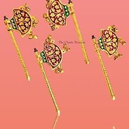 The Classic Treasure God Fan Pooja Pankhi, Handcrafted with Red and Green Meena Work Gold Finished for Temple, All God Like Laddu Gopal,Lord Ganesha,Lord Hanuman Etc Best for Gift Purpose, Set of 4-29