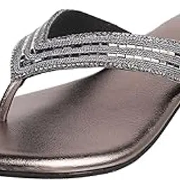 metro Women's Metallic Faux Leather Ethnic Slip-on Fashion Sandals-picture-33