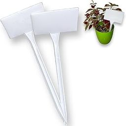 MEI Name Plate Sticks for Plants, Gardening Plant Name Tag I White Plastic T-Type Plant Shrub | Tree Seeds Tags | Markers Nursery | Garden Labels (Pack of 50, Small)-image-45