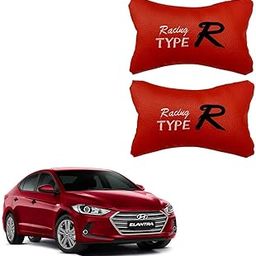 PulGos Red Leathertte Material Neck Rest Cushion in Type R Design for Car_1122-picture-55