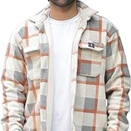 Mens Chcekered Onion Fullsleeve Polyester Blend Fleece Shacket-image-78
