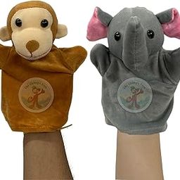 Chi-Chimpu Toys Cat and Tiger (Pack of 2pcs) Hand Puppets for Kids | Story Telling Puppet | Plush Animals Hand Puppet Toys | Stuffed Animal Hand Puppets | Educatioal Toys (Elephant and Monkey)-8