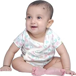 kidzo Romper for Baby Girls | Half-Sleeves | Relaxed-Fit | White-1 | 9-12 Months | KIDS14089-picture-11
