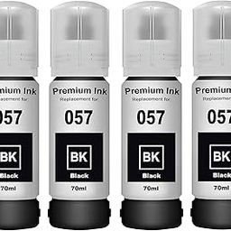 CANOFF 057 Refill Ink for Epson L8050, L18050 Printer - Compatible Ink Bottle for Ep 057 Ink Code for Ep Inktank Printer (Black 4)-image-24