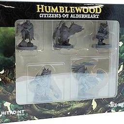 Hit Point Press Humblewood Minis: Citizens of Alderheart - D&D 5E Miniatures - 25-28mm - 1 Set - 6 Miniatures - Ages 14+-22