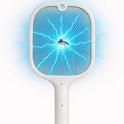 Best Rechargeable Electric Mosquito Bat – Powerful Bug Zapper Racket & Mosquito Killer (White)-21
