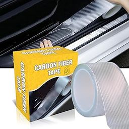 Trueflair Anti Scratch Carbon Fibre Strip Tape for Car Door Sill Protector, Bumper, Edge Protection 5 M (Transparent Texture)-image-2