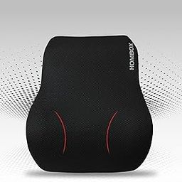 HOMBOX Large Backrest for Chair I Orthopedic Memory Foam Lumbar Support Back/Lumbar Support (Black) Pack of 01-image-94