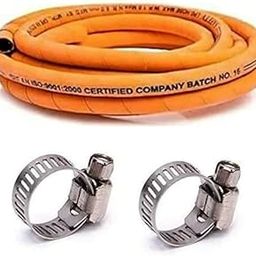 BLACK LIGER ISI Marked suraksha Reinforced Steel Wire LPG Gas Stove Pipe Hose Tube in Kitchen (2 metres, Orange)-16